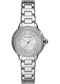 Emporio Armani Damen Quarzuhr, silber, Armbanduhren, Armbanduhr, Damenuhr, Edelstahlarmband, analog
