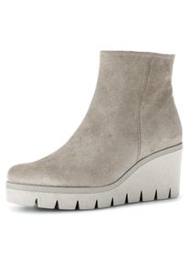 Gabor Damen Stiefelette, Gr. 41, grau, Veloursleder, unifarben, modisch, Schuhe, Keilabsatz, Keilboots mit komfortabler Best Fitting-Ausstattung