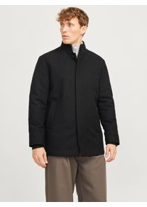 Jack & Jones JACK & JONES Herren Wolljacke "JJEHARRISON WOOL JACKET SN", schwarz, modisch, Gr. S, unifarben, Web, Obermaterial: 55% Polyester, 40% Wolle, 5%