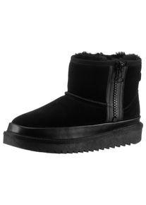 Ara Damen Winterboots "ALASKA", Gr. 38, schwarz, Veloursleder, Lammfell, unifarben, sportlich, Schuhe, Schlupfboots, Snowboots mit Anziehlasche,