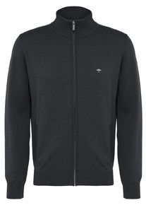 Fynch-Hatton Herren Strickjacke, grau, casual, Gr. L, unifarben, Strick, Obermaterial: 100% Baumwolle, Strickjacken, mir Reißversschluss und