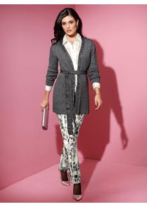 CRÉATION L CREATION L Damen Cardigan, grau, Gr. 40, gemustert, 38% Viskose, 37% Polyester, 17% Polyamid, 8% metallisierte Fasern, Strickjacken