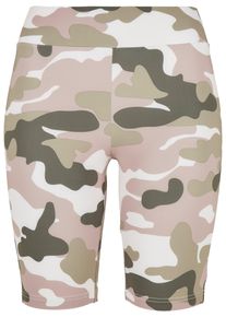 Urban Classics Damen Stoffhose "Urban Classics Damen Ladies High Waist Camo Tech Cycle Shorts", bunt, Gr. S, 77% Polyester, 23% Elasthan, Hosen