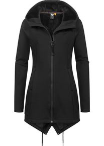 Ragwear Damen Sweatjacke "Wingi", schwarz, sportlich, Gr. XS, 95% Polyester, 5% Elasthan, Sweatjacken, Sportliche Damen Kapuzenjacke mit kuschelig