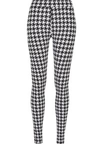 Urban Classics Damen Leggings "Urban Classics Damen Ladies Soft AOP Leggings", schwarz, Gr. M, 85% Polyester, 15% Elasthan, Hosen