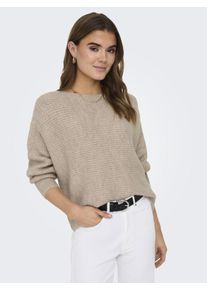 Only Damen Strickpullover "ONLDANIELLA L/S PULLOVER KNT NOOS", beige, modisch, Gr. XS, meliert, Strick, Obermaterial: 77% Polyacryl, 19% Polyester,