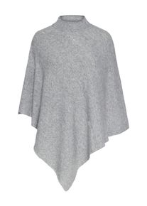 Pieces Damen Strickponcho "PCFORTUNA HIGH NECK PONCHO NOOS BC", grau, modisch, unifarben, Strick, Obermaterial: 55% Polyester, 25% Polyacryl, 18%