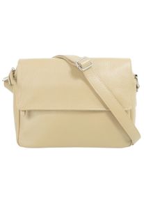 Samantha Look Damen Umhängetasche, beige, Leder, unifarben, Taschen, echt Leder, Made in Italy