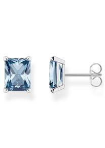 Thomas Sabo Damen Paar Ohrstecker "blauer oder weißer Stein, H2201-009-1,-051-14,-414-14,-1-699-1", Silber 925 (Sterlingsilber), silber, Silber 925