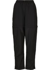Urban Classics Damen Stoffhose "Urban Classics Damen Ladies Shiny Crinkle Nylon Zip Pants", schwarz, Gr. XS, unifarben, 100% Polyamid, Hosen