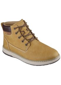 Skechers Herren Schnürboots "GARLAN", Gr. 42, braun, Lederimitat, casual, Schuhe, Schnürstiefel, Boots mit dämpfender Sohlentechnologie