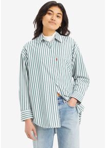Levi's LEVI'S Damen Hemdbluse "LOLA SHIRT", grün, casual, Gr. M, gestreift, Web, Obermaterial: 100% Baumwolle, Blusen, im Loose Fit