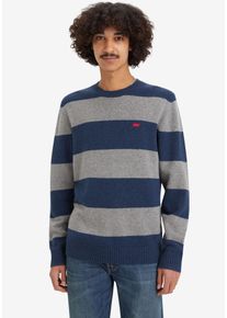 Levi's LEVI'S Herren Strickpullover "ORIGINAL HM SWEATER", blau, casual, Gr. S, gestreift, Strick, Obermaterial: 80% Wolle, 20% Polyamid, Pullover, mit
