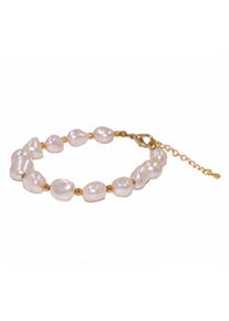 Firetti Damen Armband "Schmuck Geschenk Armschmuck Armkette Nuggets", Messing, gold, Messing, Armbänder, Made in Germany - mit Perlmutt