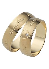 Firetti Trauring "Schmuck Geschenk Gold 375 Hochzeit Ehering Trauring "Ich liebe Dich"", 16,5, ohne Brillant, Gelbgold 585, 6mm, gold, Gelbgold 585,