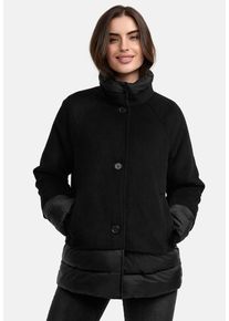 Manisa Damen Winterjacke, schwarz, casual, Gr. 46, unifarben, Web, Obermaterial: 50% Wolle, 50% Polyester. Futter: 100% Polyamid, Jacken, mit