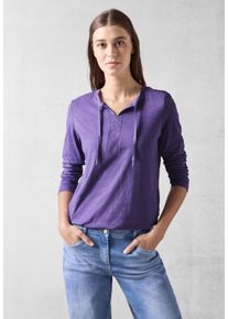 Cecil Damen Langarmshirt, lila, casual, Gr. XXL, unifarben, Web, 100% Baumwolle, Shirts, aus reiner Baumwolle
