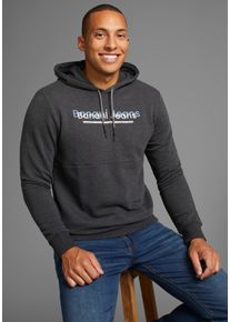 Bruno Banani Herren Kapuzensweatshirt, grau, casual, Gr. S, meliert, Obermaterial: 60% Baumwolle, 40% Polyester, Sweatshirts, mit modernem Print -