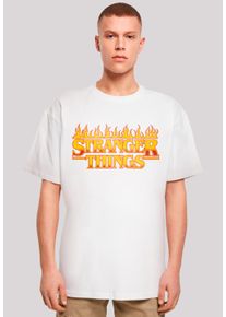 F4NT4STIC Herren T-Shirt "Stranger Things Fire Logo", weiß, casual, Gr. S, Obermaterial: 100% Baumwolle, Shirts, Premium Qualität