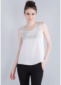 Imperial Damen Blusentop, weiß, feminin, Gr. L, Obermaterial: 97% Polyester, 3% Elasthan, Blusen, in glänzender Satinqualität