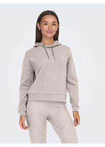 Only Play Damen Kapuzensweatshirt "ONPLOUNGE LS HOOD SWEAT - NOOS", grau, sportlich, Gr. S, unifarben, Sweatware, Obermaterial: 80% Polyester, 15%