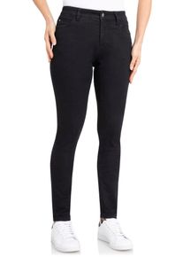 WONDERJEANS Damen Skinny-fit-Jeans, schwarz, casual, Gr. 42, Abriebeffekte, Denim/Jeans, Obermaterial: 65% Baumwolle, 29% Polyester, 6% Elasthan,