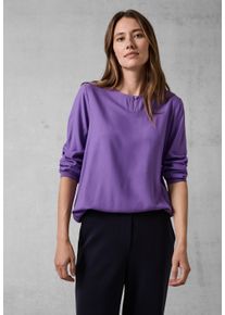 Cecil Damen Langarmbluse, lila, casual, Gr. M, unifarben, Stoff, 100% Viskose, Blusen, mit Elastikbund