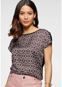 Laura Scott Damen Shirtbluse, bunt, feminin, Gr. 44, bedruckt, gemustert, Single Jersey, Web, Obermaterial: 100% Polyester. Rückenteil: 95% Viskose,