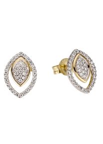 Firetti Damen Paar Ohrstecker "Schmuck Geschenk Gold 585 Ohrschmuck", 0,27 ct P2 = erkennbare Einschlüsse, Gelbgold 585-Weißgold 585-Diamanten, weiß,