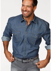 Arizona Herren Jeanshemd, blau, Basic, Gr. 37, unifarben, Jeans, Obermaterial: 100% Baumwolle, Hemden, Western Stil
