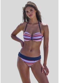 s.Oliver Damen Bügel-Bandeau-Bikini-Top "Pasta", bunt, Gr. 42, gestreift, kontrastfarbene Details, Recycling-Polyamid, Bikini-Oberteile, in trendiger