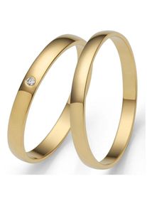 Firetti Trauring "Schmuck Geschenk Gold Hochzeit Ehering Trauring "LIEBE"", 56, 0,01 ct SI = kleine Einschlüsse mit Brillant, Gelbgold 375, 2,5mm,