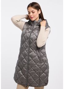 Barbara Lebek Damen Steppweste, grau, casual, Gr. 38, unifarben, Steppware, Obermaterial: 100% Polyamid. Futter: 100% Polyamid, Westen, mit Kapuze