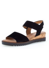 Gabor Damen Sandalette "GENUA", Gr. 35, schwarz, Ziegenveloursleder, klassisch, Schuhe, Sommerschuh, Sandale, Keilabsatz, mit kleinem Stretch, Weite G
