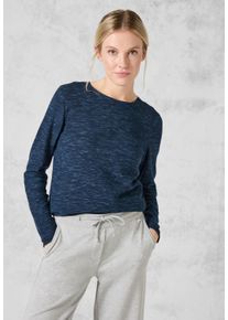 Cecil Damen Strickpullover, blau, casual, Gr. XS, unifarben, Web, 60% Baumwolle, 40% Polyester, Pullover, mit Rundhalsausschnitt