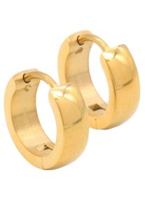 Firetti Damen Paar Creolen "Schmuck Geschenk Schmuck Geschenk", Edelstahl, gold, Edelstahl, Ohrringe, Made in Germany