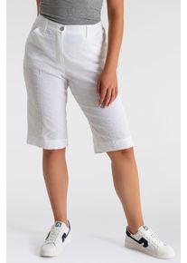 KjBRAND Damen Bermudas "BETTY", weiß, Gr. 46, Web, Obermaterial: 47% Baumwolle, 45% Polyester, 6% Viskose, 2% Elasthan, Hosen, Wash & Go
