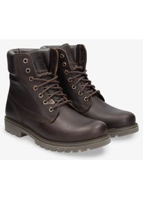 Panama Jack Herren Schnürboots, Gr. 41, braun, Nappaleder, casual, Schuhe, Blockabsatz, Schnürstiefelette, Outdoorschuh mit Ziernähten