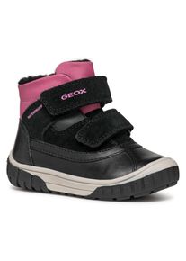 Geox Kinder Winterboots "B OMAR GIRL WPF C", Gr. 22, pink, Leder, Veloursleder, Textil, casual, Schuhe, Klettstiefel, Babystiefel, Winterstiefel mit