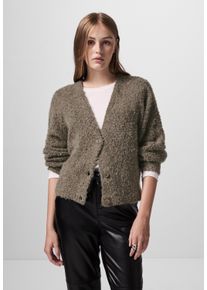 Damen Cardigan, braun, casual, Gr. 46, STREET ONE STUDIO, unifarben, Stoff, 67% Polyester, 16% Polyacryl, 13% Viskose, 2% Elasthan, 2% Metallfaser,