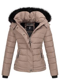 Navahoo Damen Steppjacke "Chloe", grau, Gr. M, Obermaterial: 100% Polyester; Innenmaterial: 100% Polyester; Futter: 100% Polyester; Kunstfell: 90%