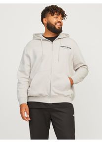 Jack & Jones PlusSize Herren Kapuzensweatjacke "JORVESTERBRO SWEAT ZIP HOOD NOOS PLS", gelb, modisch, Gr. 4XL, JACK & JONES PLUSSIZE, bedruckt, angeraute Sweatware,
