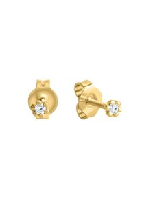 OROLINO Damen Paar Ohrstecker "Gold 585 mit 2x Brillant zus. 0,05ct.", ONE-SIZE, 0,05 ct SI = kleine Einschlüsse, Gold, gelb, Gold, Ohrringe