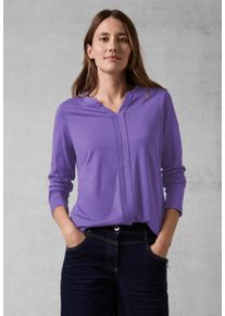 Cecil Damen 3/4-Arm-Shirt, lila, casual, Gr. L, unifarben, Stoff, Web, 50% Modal, 50% Baumwolle, Shirts, im Tunika-Style