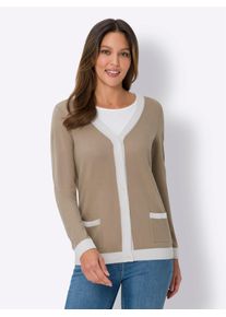 Classic Basics Damen Strickjacke, beige, Gr. 40, unifarben, 100% Polyacryl, Strickjacken