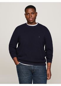 Tommy Hilfiger Big & Tall Herren Rundhalspullover "BT-ESSENTIAL STRUCTURE CREW NECK", blau, casual, Gr. 5XL, TOMMY HILFIGER BIG & TALL, Strick, Obermaterial: 100% Baumwolle,