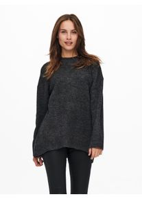 Only Damen Strickpullover "ONLSILJA L/S LOOSE PULLOVER EX KNT", grau, modisch, Gr. S, unifarben, Strick, Obermaterial: 75% Polyacryl, 22% Polyester,