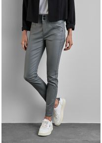 Street One Damen Lederimitathose, grau, casual, Gr. 32, unifarben, Stoff, 79% Viskose, 18% Nylon, 3% Elasthan, Hosen, Middle Waist