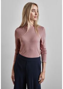 Street One Damen Langarmshirt, rosa, casual, Gr. 44, unifarben, Stoff, 82% Viskose, 10% Metallfasern, 8% Polyamid, Shirts, aus softem Materialmix