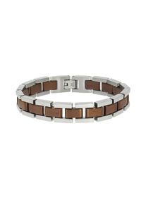 ZEEme Armband "Edelstahl zweifarbig matt glanz 21cm lang", 21cm, Edelstahl, rot, Edelstahl, Armbänder